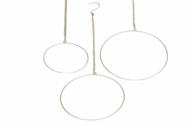 Deko-Hänger Kreis Reifen gold Metall L 50 cm 3er Set