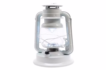 Laterne Sturmlaterne LED Licht Campinglampe dimmbar H 34 cm weiß
