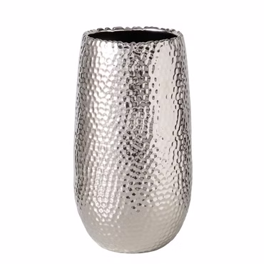 Vase Lajos Blumenvase silber Steingut Ø 17 cm H 31 cm