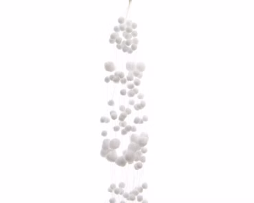 Schneegirlande polyester Schneebälle L.4cm B.135cm H.4cm weiß