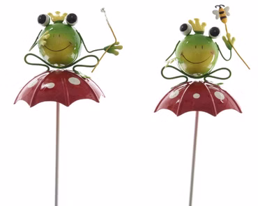 Gartenstecker Frosch Eisen Schirm Stückpreis