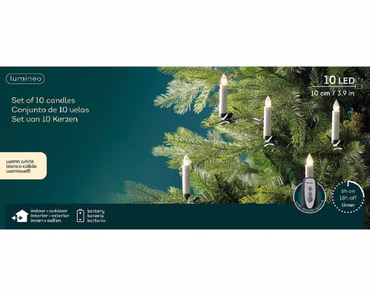 LED Kerzen Dauerbetrieb Outdoor dia1.5cm H.10cm 1L weiß/warmes weiß