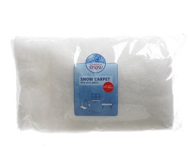 Schneeteppich Polyester Silberglitter L.250cm B.100cm H.1cm weiß