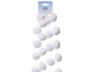 Schneegirlande Polyester dia4cm H.180cm weiss