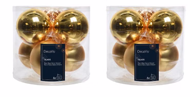 Weihnachtskugeln Glas Ø 8 cm gold matt/glänzend 2x6 Stück