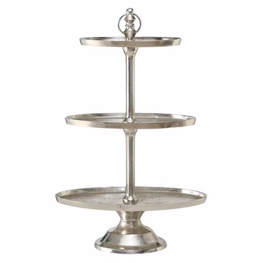 Etagere Mico 3 Ebenen Aluminium H 94cm Ø 30cm silber