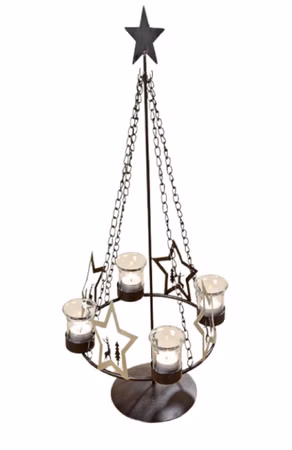 Teelichthalter Berna Adventsbaum Eisen antikbraun H.47 cm Stückpreis