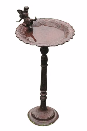 Vogeltränke /-bad Fee H.64cm L.30cm B.30cm Gusseisen braun matt