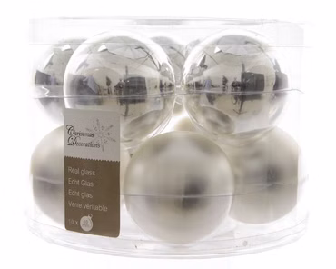 Weihnachtsbaumkugeln Glas Ø 6 cm 10 Stück silber matt/glänzend