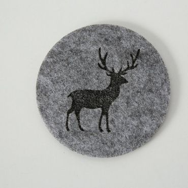 Untersetzer Tjark Polyester Motiv Hirsch Ø 10 cm 6 tlg