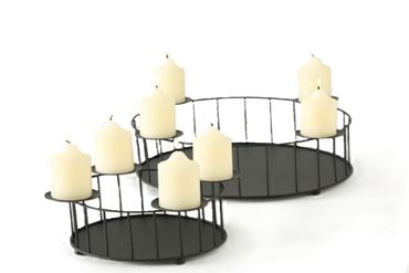 Kerzenleuchter Adventskranz Metall 26-28 cm schwarz 2er Set
