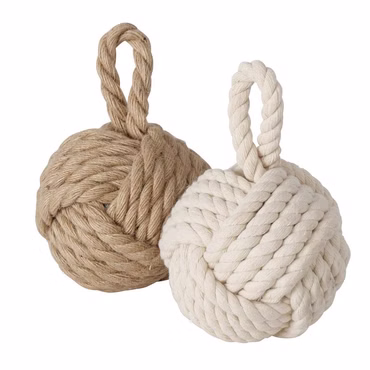 Türstopper Zuber Jute Textil H/Ø 23/15 cm creme braun natur 2er Set