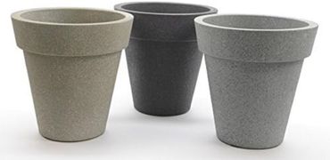 Pflanztopf Kunststoff Ø38x38 cm sand/hellgrau/dunkelgrau Stückpreis