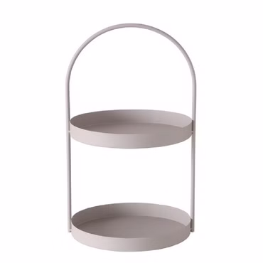 Etagere Joko 2 Ebenen Eisen H 44 cm Ø 26cm beige