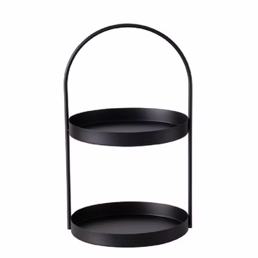 Etagere Joko 2 Ebenen Eisen H 44 cm Ø 26cm schwarz