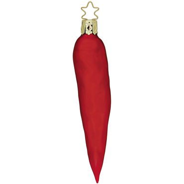 Christbaumschmuck scharfe Schote Peperoni Glas 12 cm rot