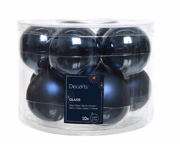Weihnachtsbaumkugeln Glas Ø 6 cm 10 Stück blau