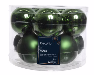 Weihnachtsbaumkugeln Glas Ø 6 cm grün matt/glanz 2 x 10 Stück