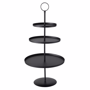 Etagere Samona 3 Ebenen Eisen H 60cm Ø 30cm schwarz