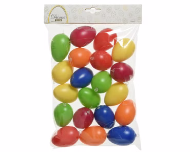 Ostereier plastik 6-farbig Ø4cm H.6cm 20 Stück