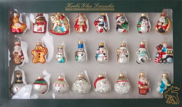 Christbaumschmuck Figurensortiment Glas 3cm 24Stück