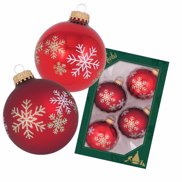 Christbaumkugeln Weihnachtskugeln Glas Ø 7 cm 4 Stück rot