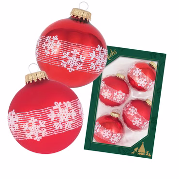 Christbaumkugeln Weihnachtskugeln Glas Ø 7 cm 4 Stück rot
