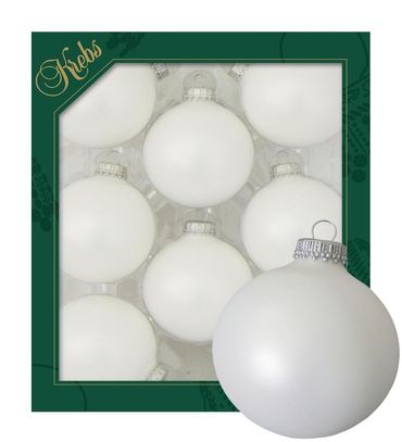 Christbaumkugeln Weihnachtskugeln Glas Ø 7 cm 8 Stück satinweiß