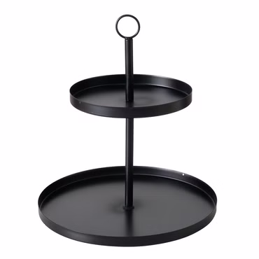 Etagere Samina 2 Ebenen Eisen H 33cm Ø 30cm schwarz