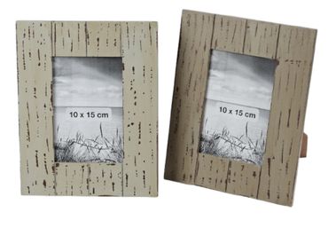 Bilderrahmen Foto Fotorahmen grau/braun 10x15 cm MDF Stückpreis