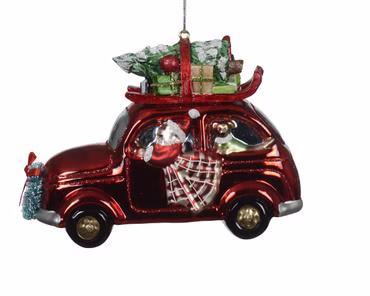 Christbaumschmuck Auto Glas L.12.4cm W.5.6cm H.9.5cm bunt