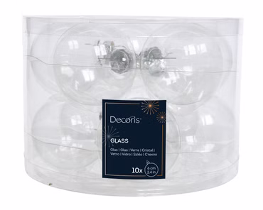 Weihnachtskugeln Glas Glanz D.6cm transparent/klar 10 Stück