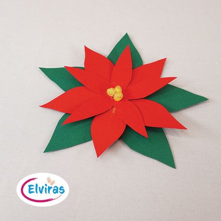 Bastelidee Winterwunderland: Weihnachtsblume (kostenloser Download)