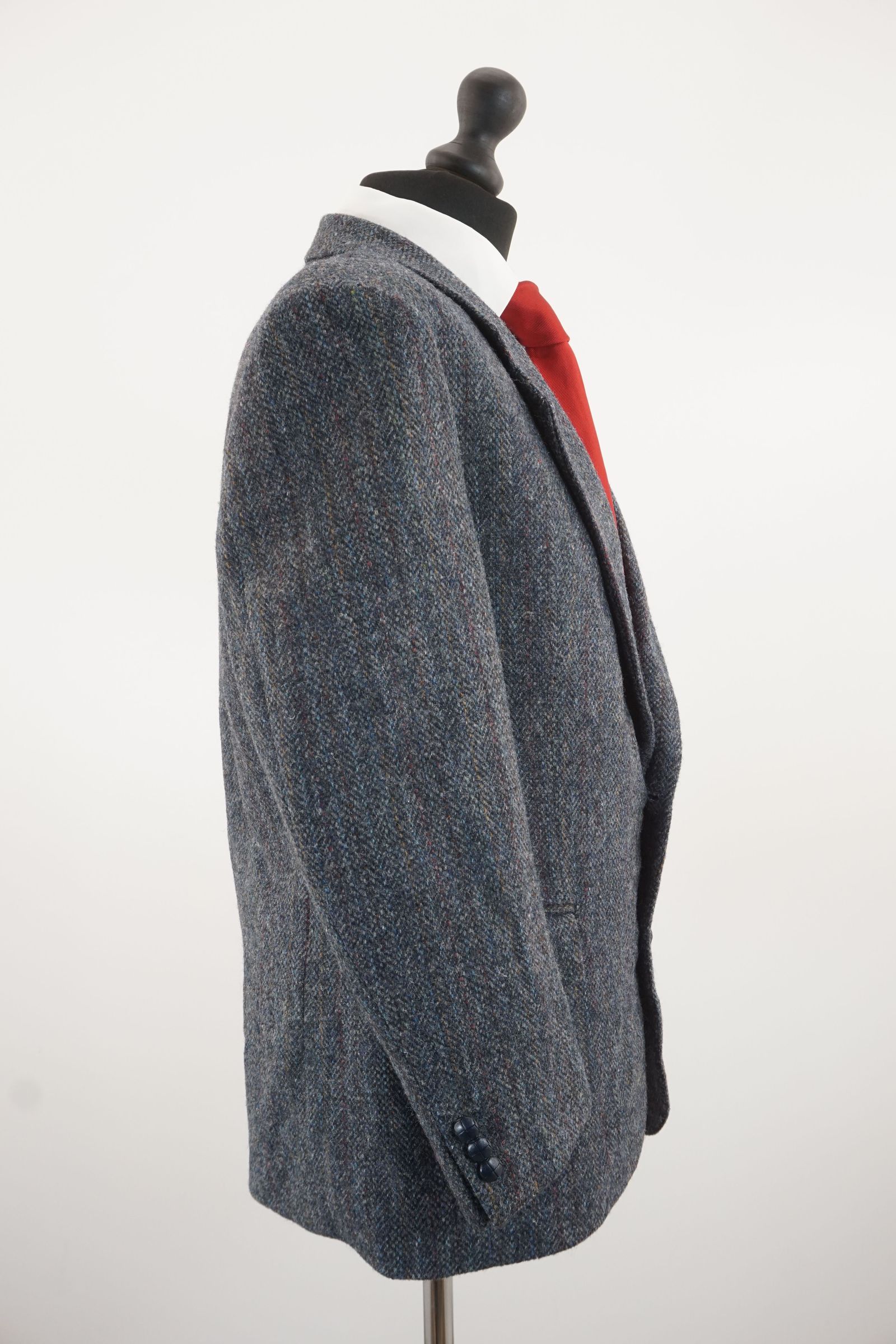 Giacca Harris Tweed giacca 24 blu grigio screziato monopetto a 2 bottoni vintage D349 Giacca Harris Tweed giacca 24 blu grigio screziato monopetto a 2 bottoni vintage D349