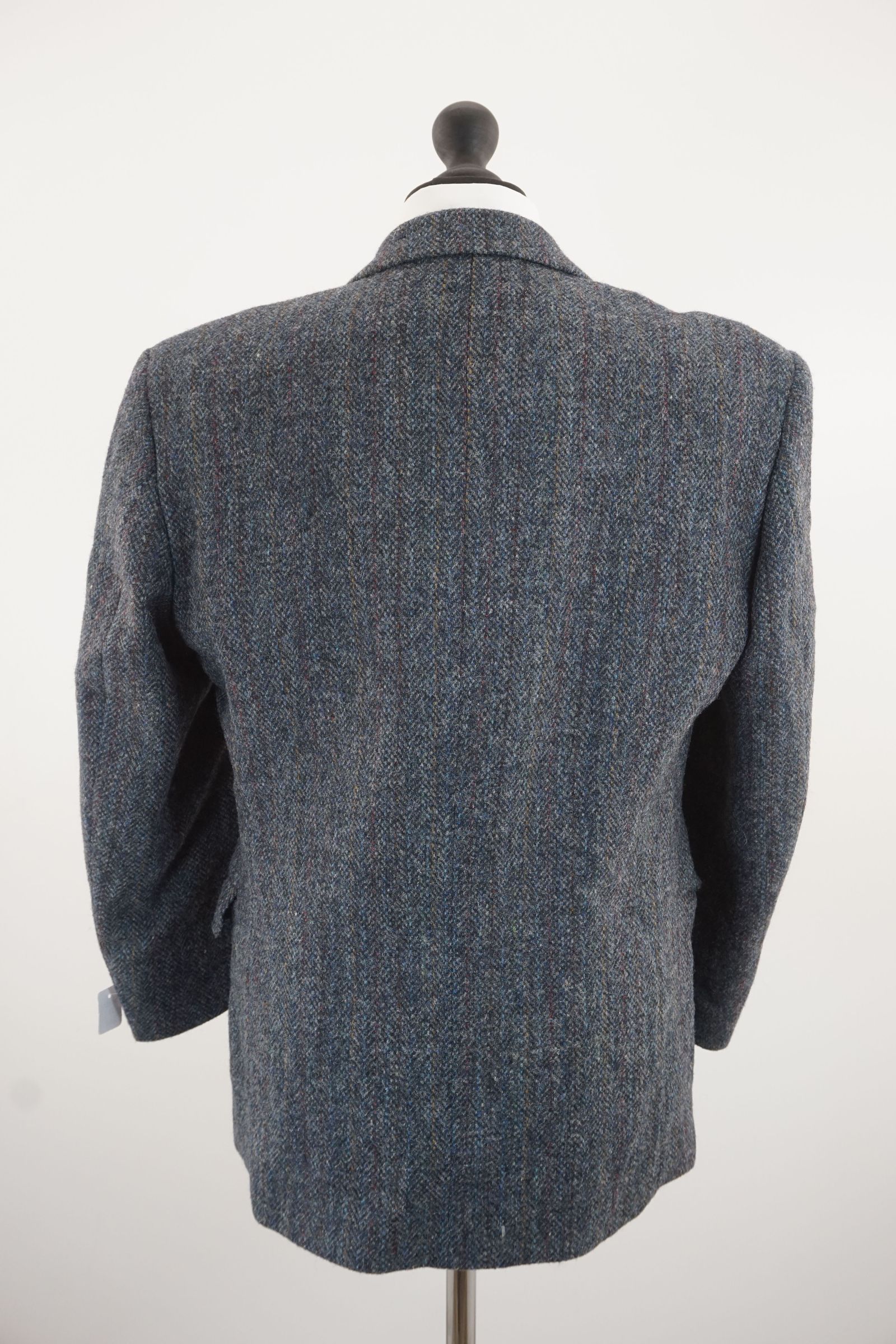 Giacca Harris Tweed giacca 24 blu grigio screziato monopetto a 2 bottoni vintage D349 Giacca Harris Tweed giacca 24 blu grigio screziato monopetto a 2 bottoni vintage D349
