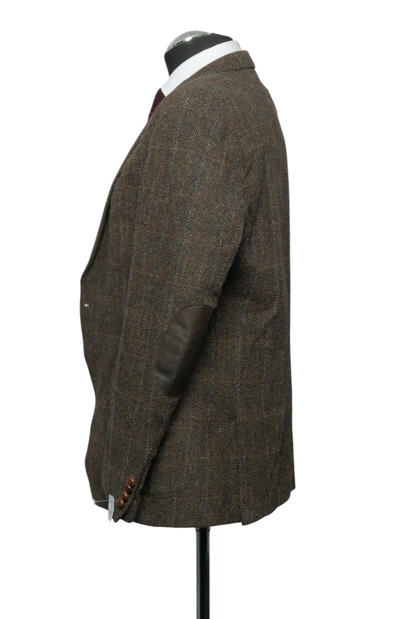 Harris Tweed jacket jacket 54 brown dark brown checked 2-button patches Harris Tweed jacket jacket 54 brown dark brown checked 2-button patches