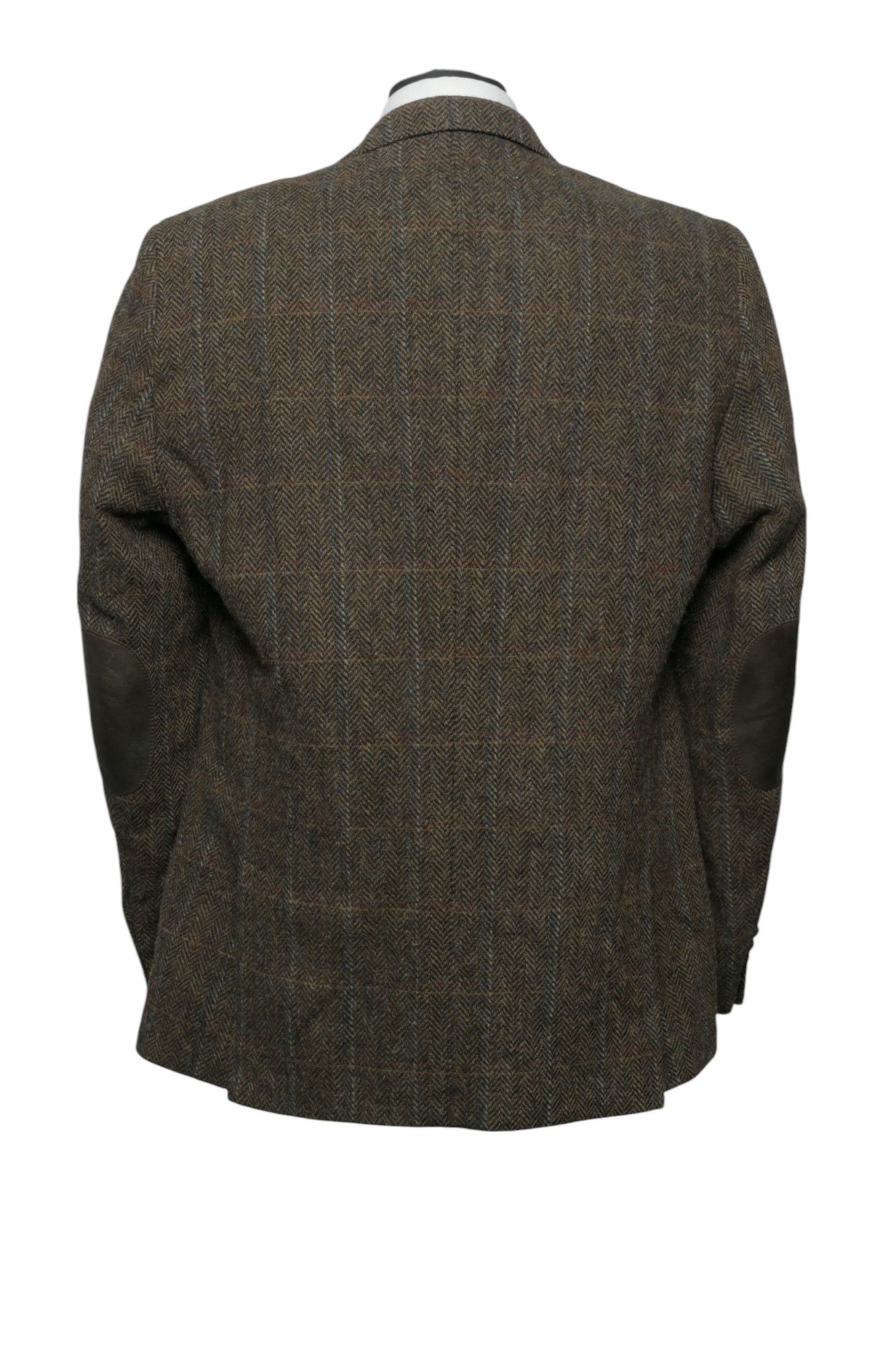 Harris Tweed jacket jacket 54 brown dark brown checked 2-button patches Harris Tweed jacket jacket 54 brown dark brown checked 2-button patches