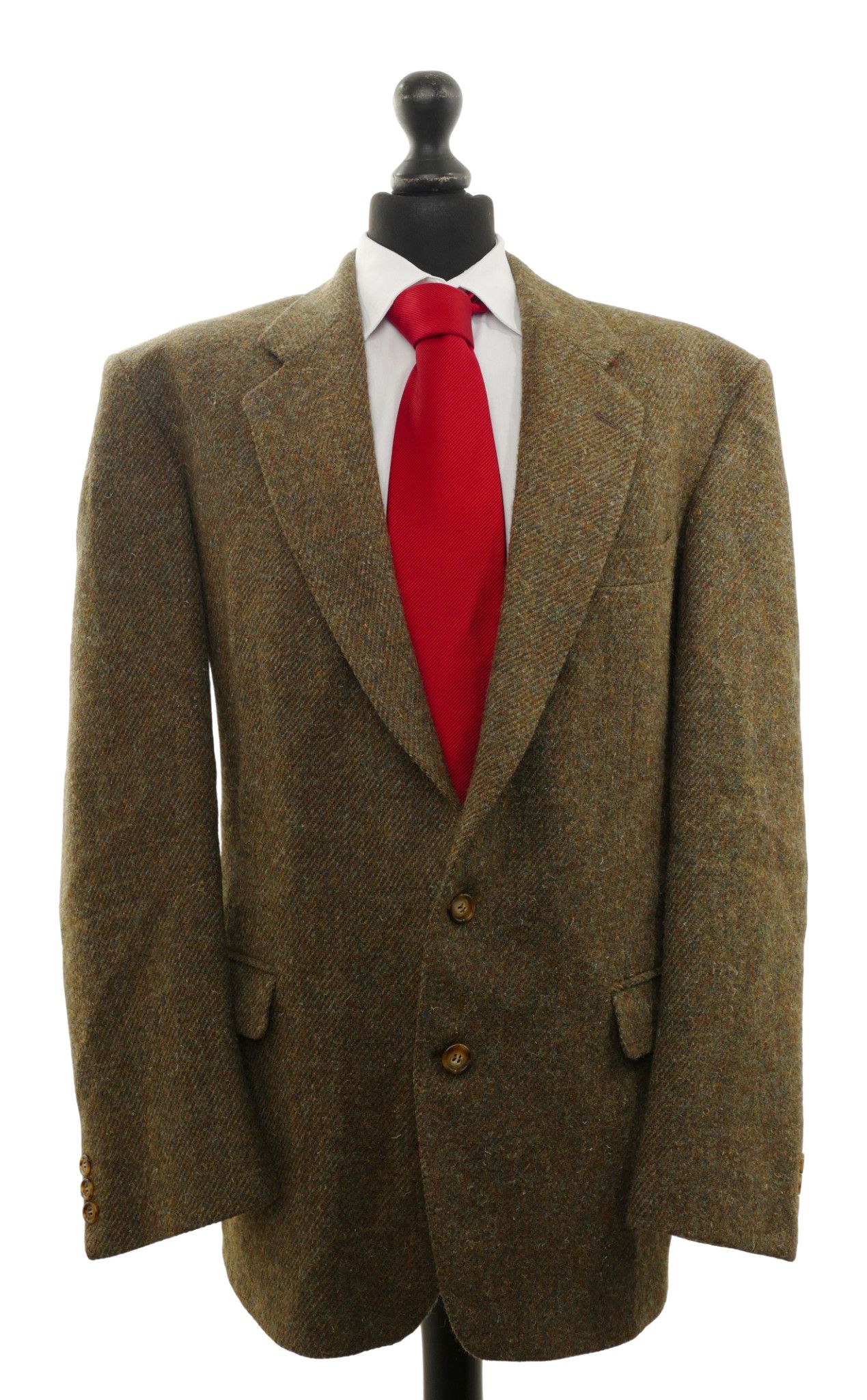 Magee Donegal Tweed men's jacket jacket size 54 (UK 44) green olive 2-button like new Magee Donegal Tweed men's jacket jacket size 54 (UK 44) green olive 2-button like new