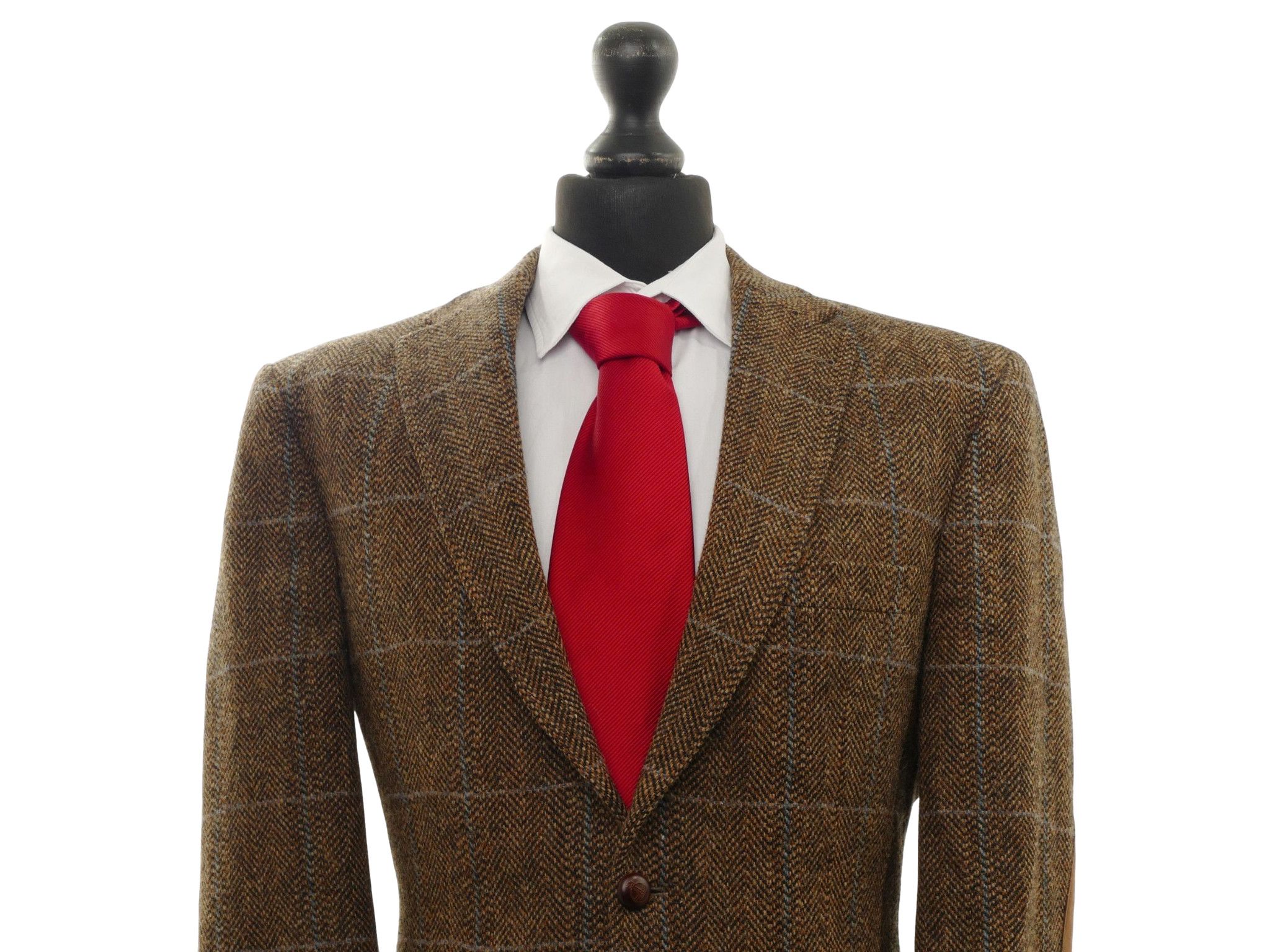 Giacca Harris Tweed giacca 25 spina di pesce marrone 2 bottoni toppe bottoni in pelle nuova Giacca Harris Tweed giacca 25 spina di pesce marrone 2 bottoni toppe bottoni in pelle nuova