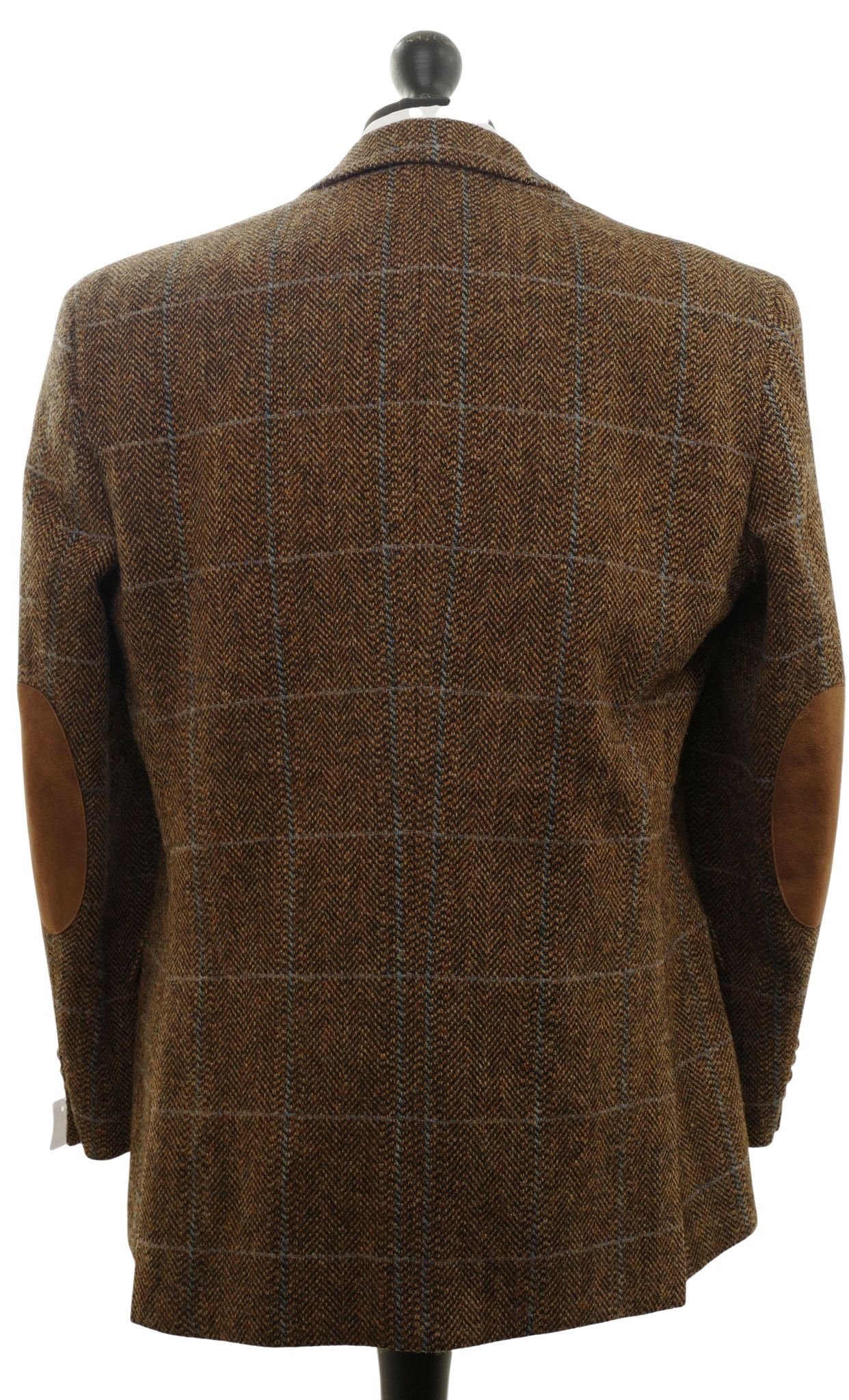 Giacca Harris Tweed giacca 25 spina di pesce marrone 2 bottoni toppe bottoni in pelle nuova Giacca Harris Tweed giacca 25 spina di pesce marrone 2 bottoni toppe bottoni in pelle nuova