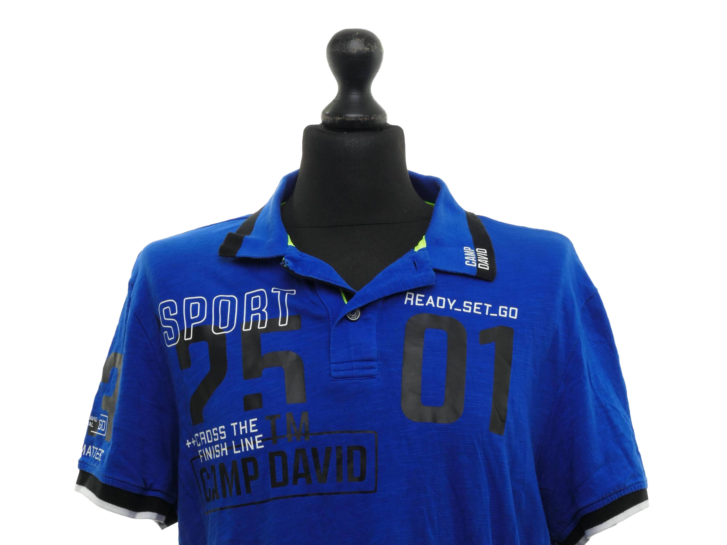 Camp David men's polo shirt polo shirt XL blue dark blue motif short sleeve cotton Camp David men's polo shirt polo shirt XL blue dark blue motif short sleeve cotton