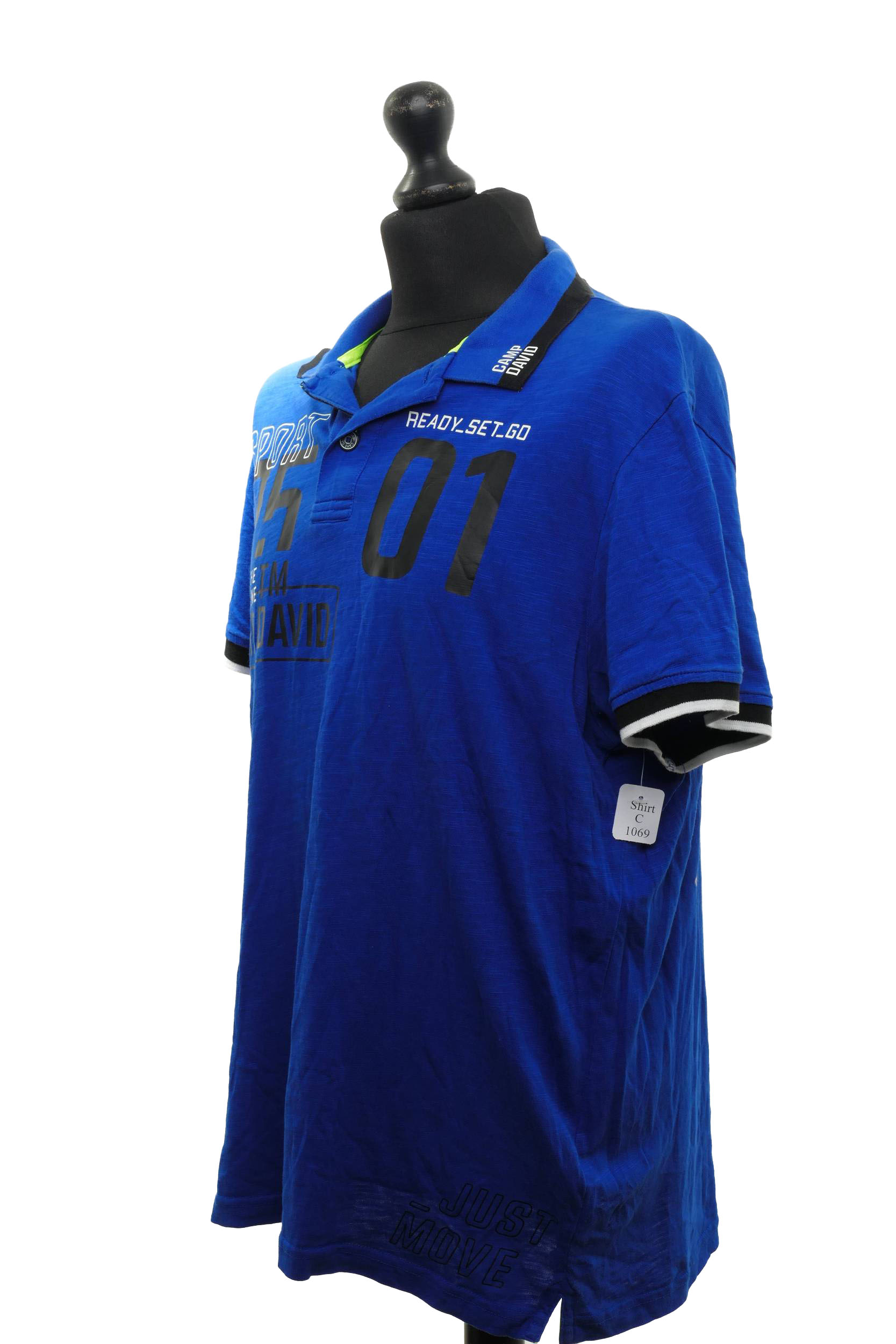 Camp David men's polo shirt polo shirt XL blue dark blue motif short sleeve cotton Camp David men's polo shirt polo shirt XL blue dark blue motif short sleeve cotton