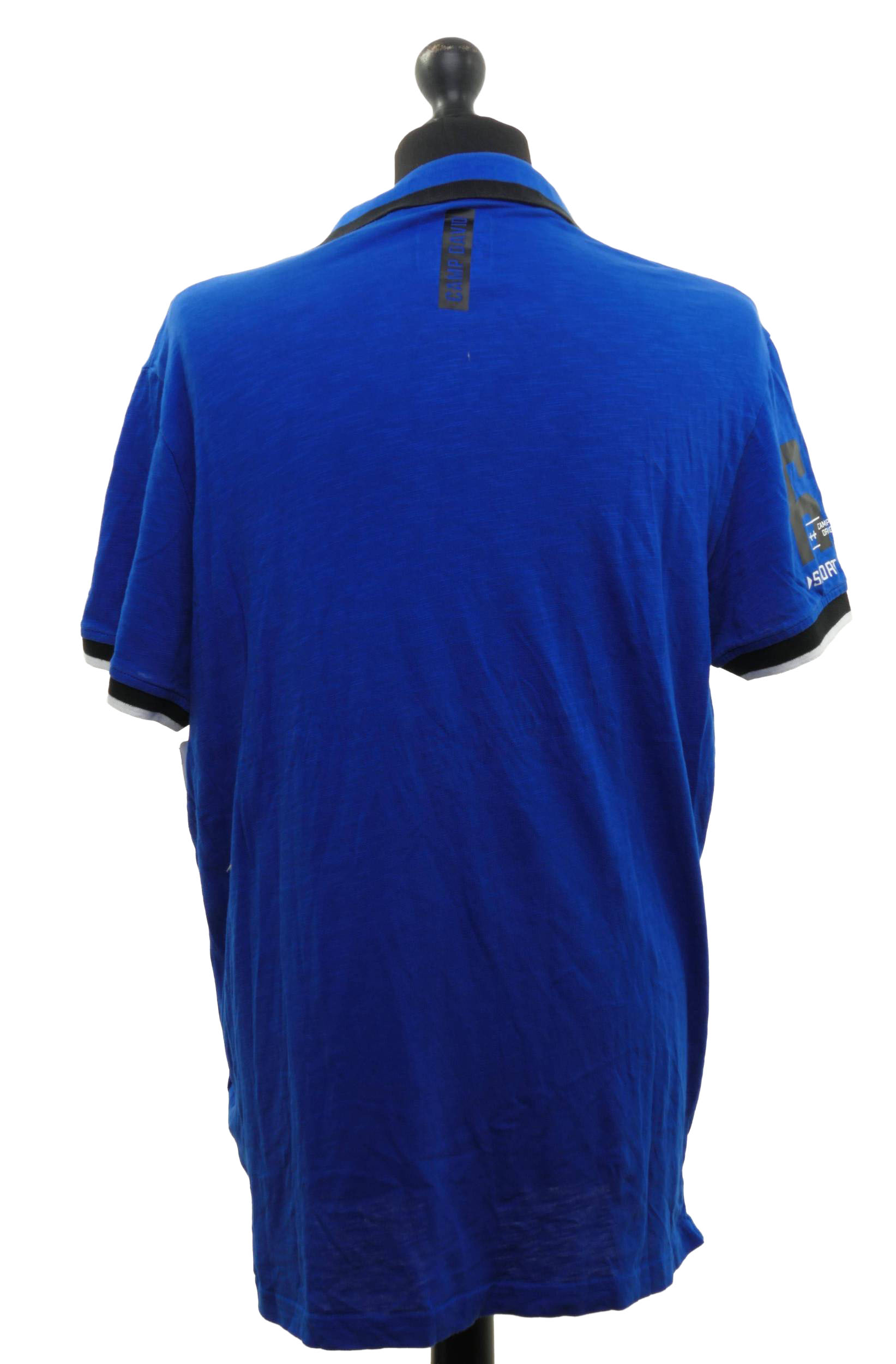 Camp David men's polo shirt polo shirt XL blue dark blue motif short sleeve cotton Camp David men's polo shirt polo shirt XL blue dark blue motif short sleeve cotton