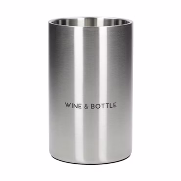 Personalisierter Flaschenkühler 'Chill' - Doppelwandiger Weinkühler Edelstahl - Getränkekühler für Wein, Sekt, Champagner und Bier - Geschenk für Weinliebhaber, Freunde, Eltern usw.