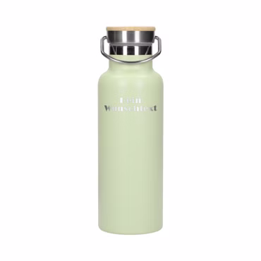 Personalisierte Trinkflasche 500 ml - doppelwandige Isolierflasche für kühle Getränke - Auslaufsichere Flasche für Arbeit, Sport & Wandern - Wasserflasche Edelstahl mit Henkel