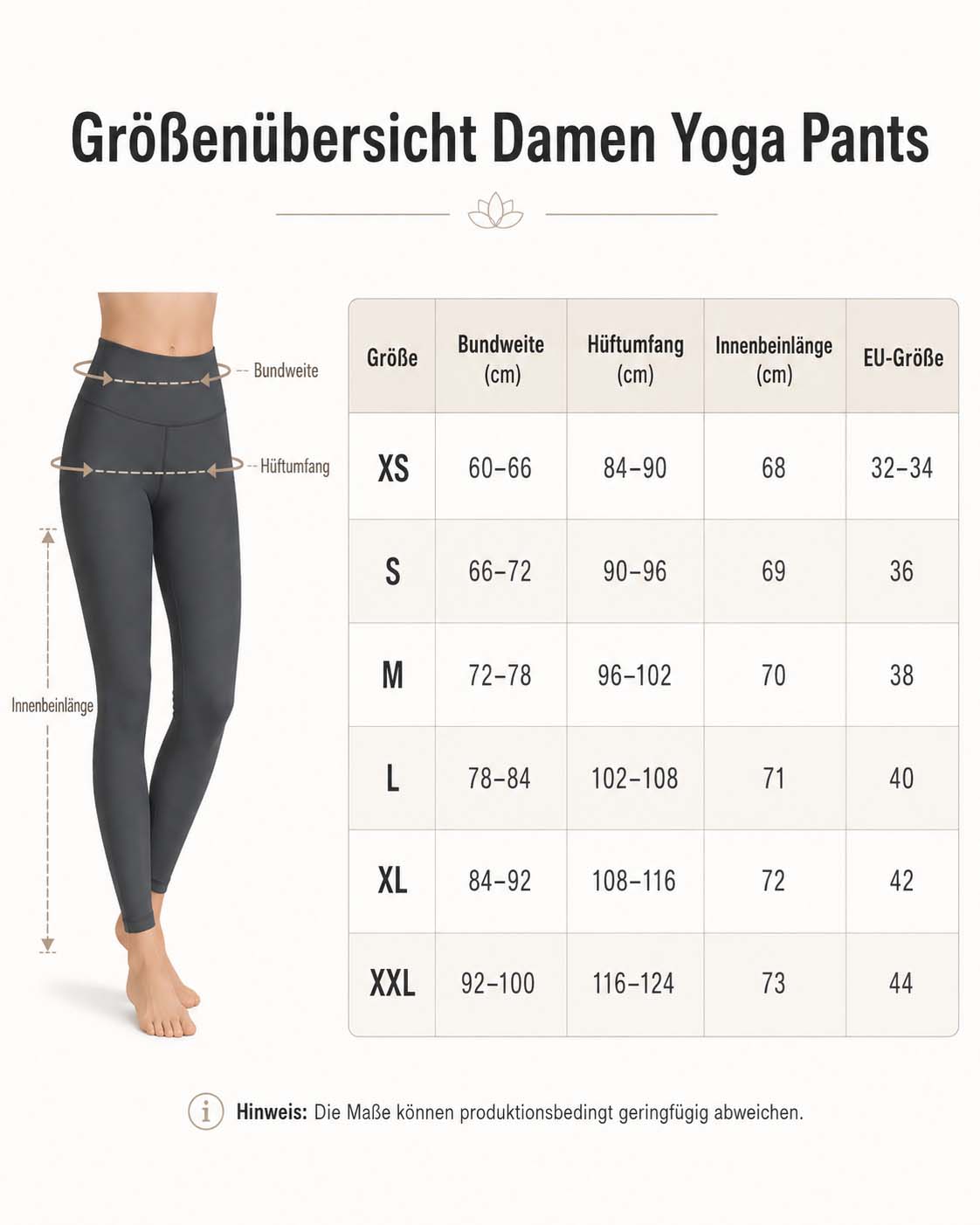 Größentabelle