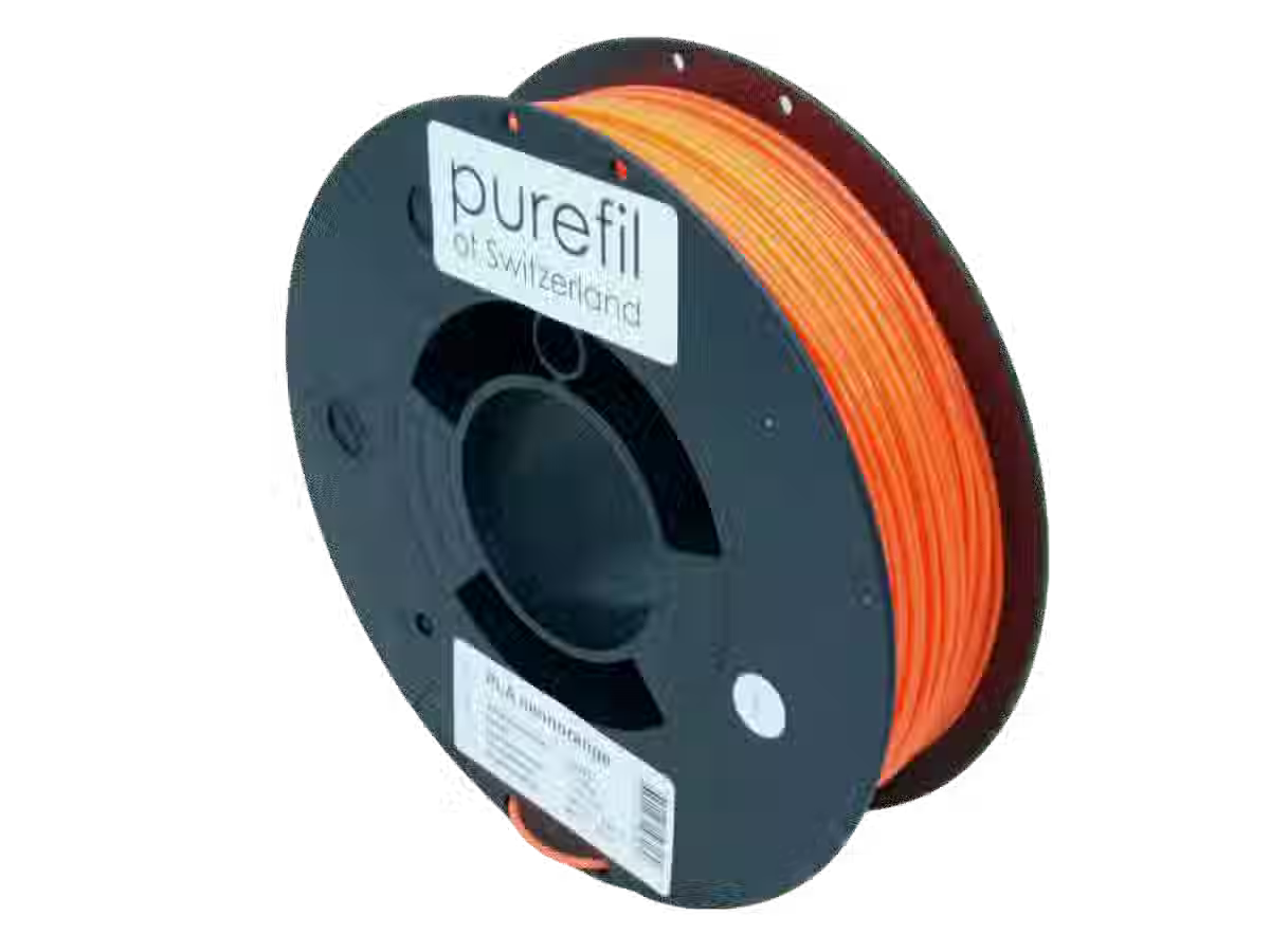 Filament PLA purfil, Couleur: Orangé brillant RAL 2005, Type de bobine: Bobine, poids: 0.35kg