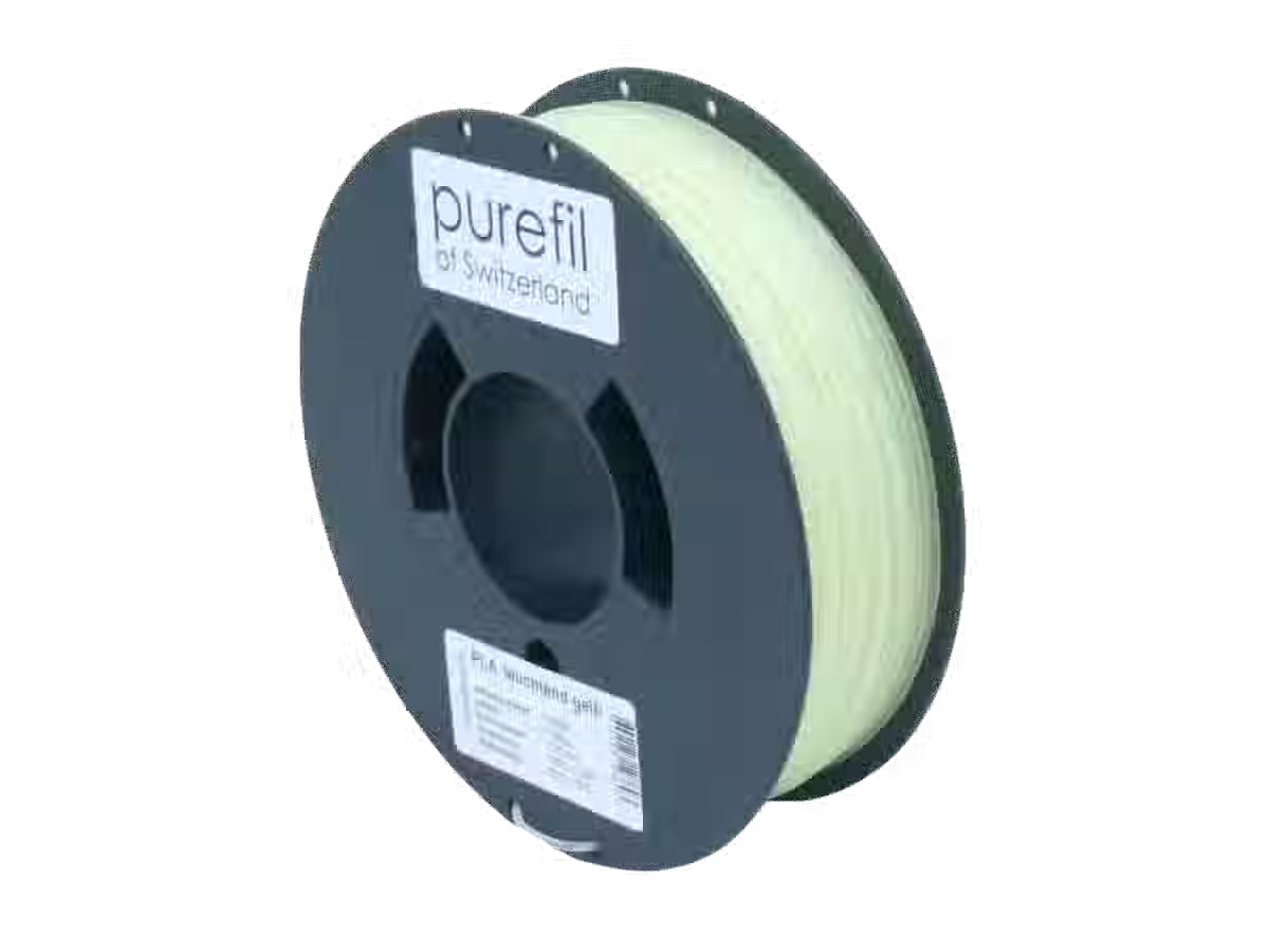 Filamento PLA purefil, Colore: Giallo fosforescente, Tipo di bobina: Rocchetti, il peso: 0.35kg