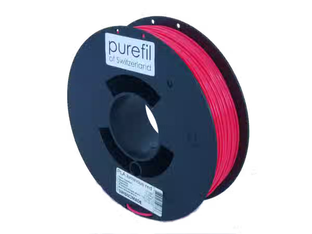 Filament PLA purfil, Couleur: Rouge brillant RAL 3024, Type de bobine: Bobine, poids: 0.35kg