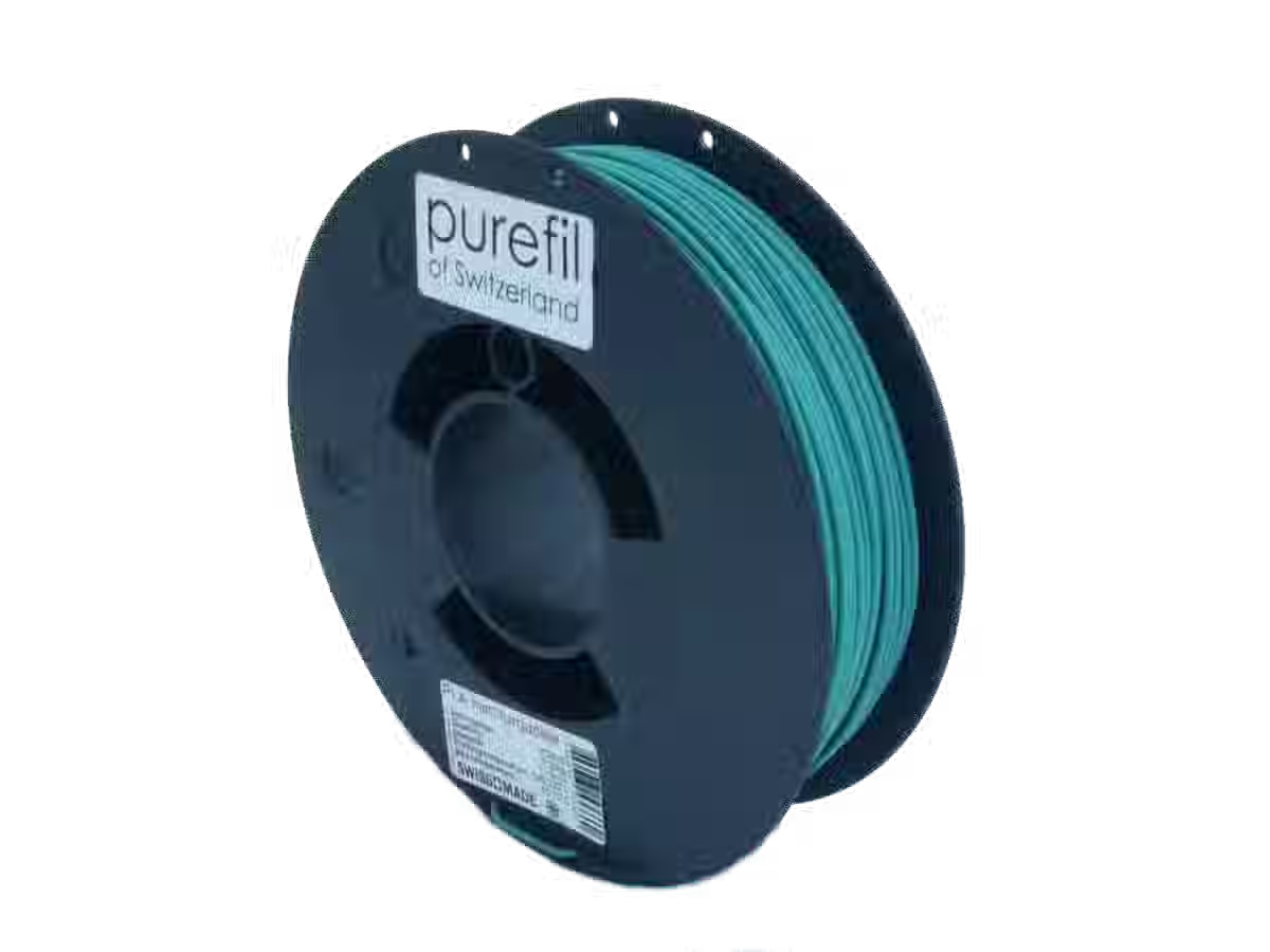 Filament PLA purfil, Couleur: Turquoise menthe RAL 6033, Type de bobine: Bobine, poids: 0.35kg
